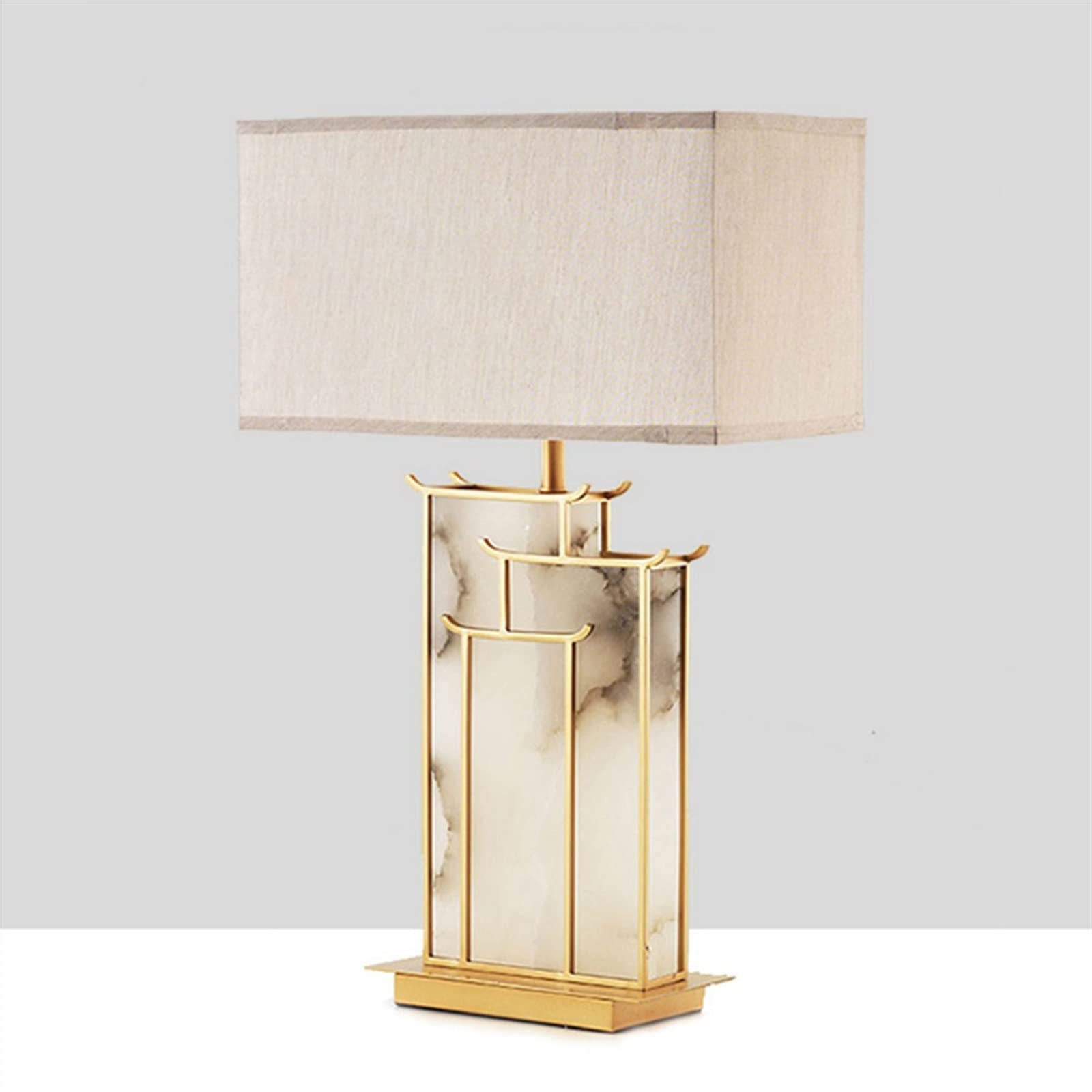 Lampki nocne Lampa stołowa marmurowa Luksusowa i modna lampka nocna do sypialni Prosty abażur z tkaniny dekoracyjna salonu Wystrój domu