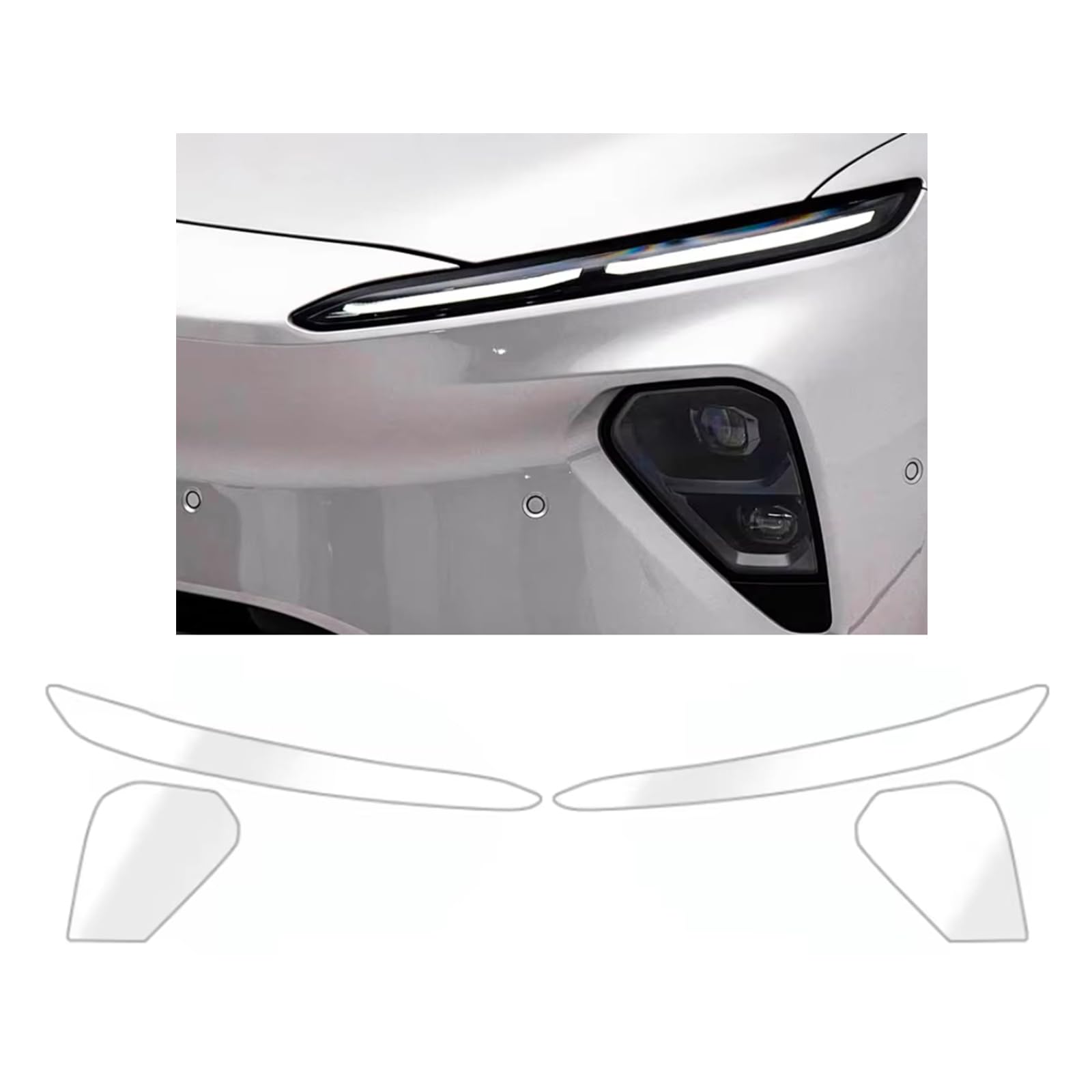 Headlight Film for NIO ET7 2023-2026, 1Set Transparent/Smoke Black Car Headlight TPU Protective Film