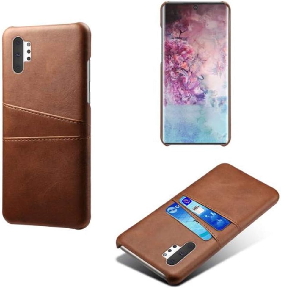 Lozeguyc Galaxy Note 10 +/Plus Credit Card Case,Slim PU Leather Back Case Cover With Wallet Phone Holder for Samsung Galaxy Note 10 Plus-Brown