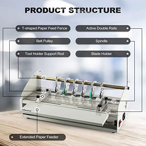 Mxmoonant 3-In-1 Electric Creasing Machine 18 1/2"(470Mm) Paper Creaser Scorer Perforator Cutter For Cards Invitations Tickets #TOP3