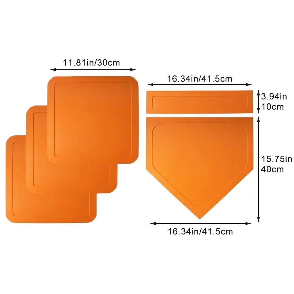 Set di Basi Baseball E Softball 5 Pezzi Basi Campo in Gomma per Bambini Adulti Basi Lancio per Baseball, Softball