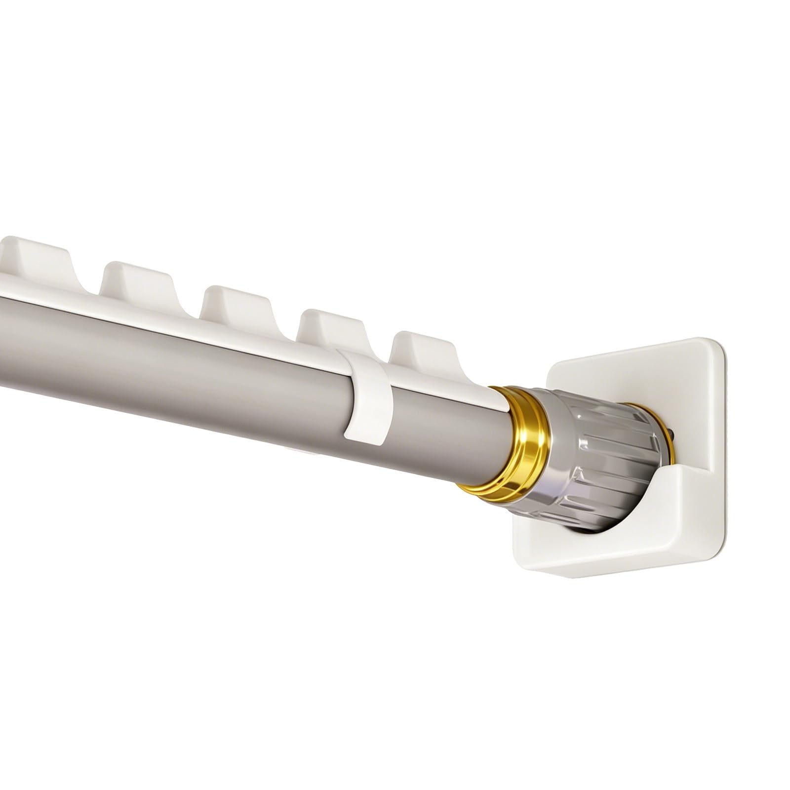 Teleskop Klemmstange Duschvorhang 60 bis 420 cm, Verstellbar | Duschstange Ohne Bohren mit Halterung für Küche, Schlafzimmer, Fenster und Büro(Gray,60-90cm/24-36in)
