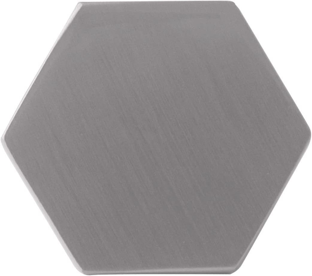 Design House 206599-SN Solid Hexagon Cabinet Knob, Satin Nickel, 10-Pack