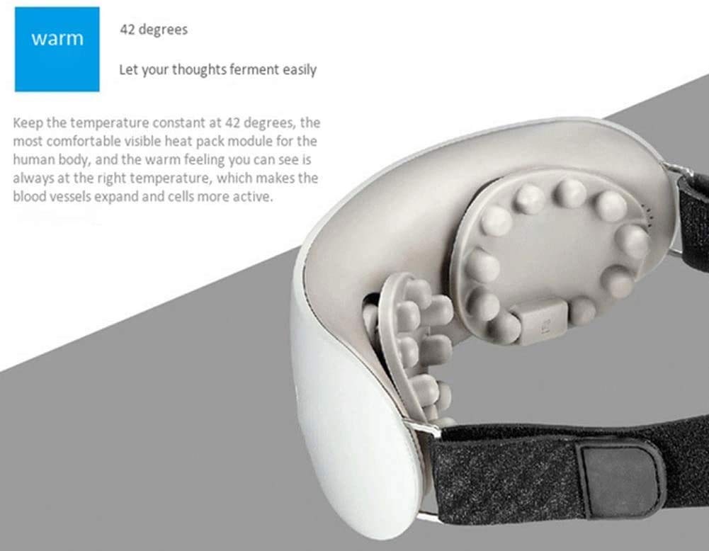 LIIAV Massager Eye-Massager-with-Heat-Vibration, COMPRESA Caliente, Masajeador Portátil Eléctrico para Ojos Secos Dolepos de Eyeaches Terapia de Relieve Fatiga Gran Idea de Regalo