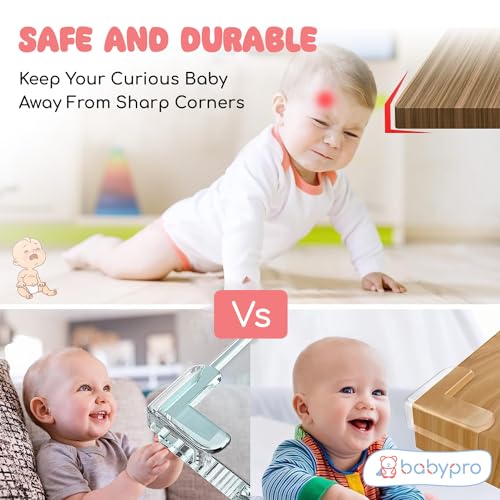 Image of BabyPro Silicone Corner Guard with Strong Adhesive, Set of 8 | for Furniture Protection, BPA Free Non Toxic, for Bed & Table Corners