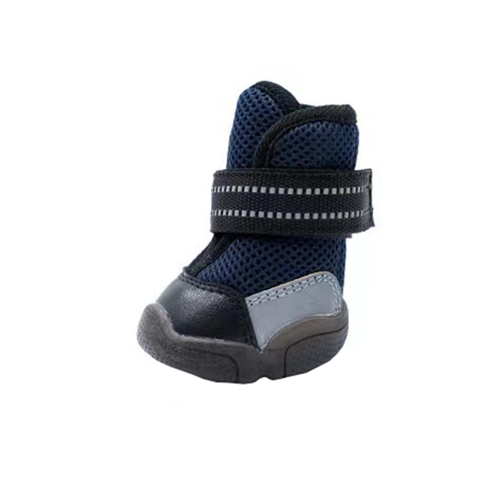 JUSHZ Hundeschuhe Wasserdicht Pfotenschutz Dog Shoes Hund Schuhe Für Große Hunde Atmungsaktiv 4er-Set Abriebfester Anti Rutsch Gegen Hitze Haustierschuhe Mesh-Tuch (4,Blue)