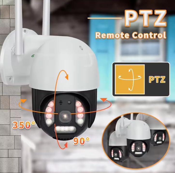Image of securinnov Dual Lens Solar Powered PTZ Outdoor CCTV Camera | 360 View | Color Night Vision | Motion Detection | Two Way Audio | 4G SIM-Based Camera with Mobile App V380 Pro (Dual Lens Solar)
