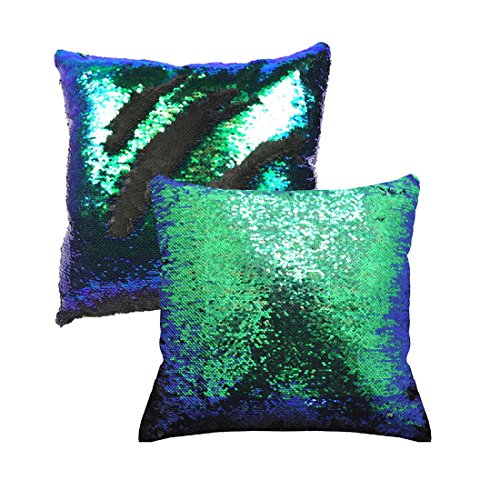 Mocofo Glitter Pillow Cover Set Of 2 Reversible Sequence Mermaid Magic Pillowcase Parkly Fun Flip Sequins Throw Pillow Cover Changing Decor Cushion Covers For Sofa 16X16 #TOP4