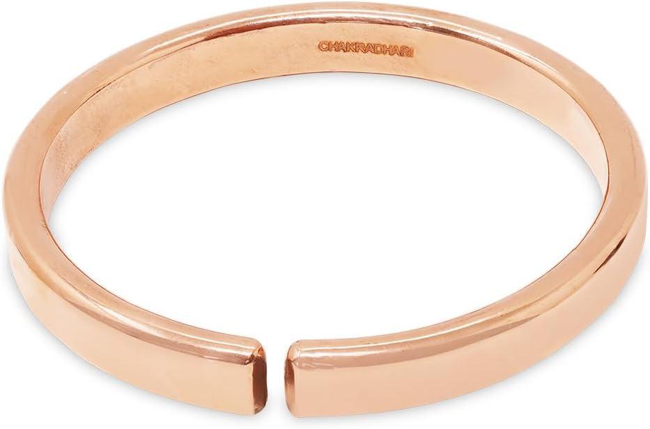 99.9% Pure Nepaliya Copper Flat Kada Bangle Bracelet for Men – Astrological & Ayurvedic Benefits, adjustable free size tamba kada