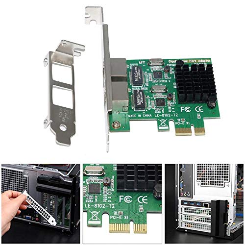 2 Puertos 1000Mbps Gigabit Ethernet 10/100/1000M PCI Express PCI-E Tarjeta de Red RJ-45 Adaptador LAN para Escritorio miniatura 3