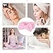 shioueoyu 12Pcs Pink Spa Headband Soft Coral Fleece, Makeup Headband Spa Headbands for Washing Face Pink Bow Skincare Headbands Elastic Party Favors, Washable for Makeup, Skincare Washing Face