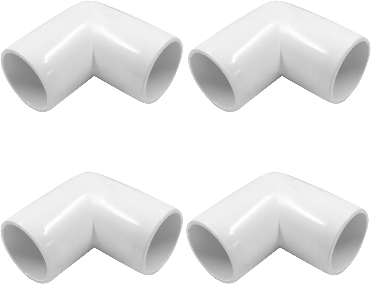 Piutouyar 4 Pcs 1" 90 Degree Right Angle Elbow PVC Pipe Fitting, 2 Way