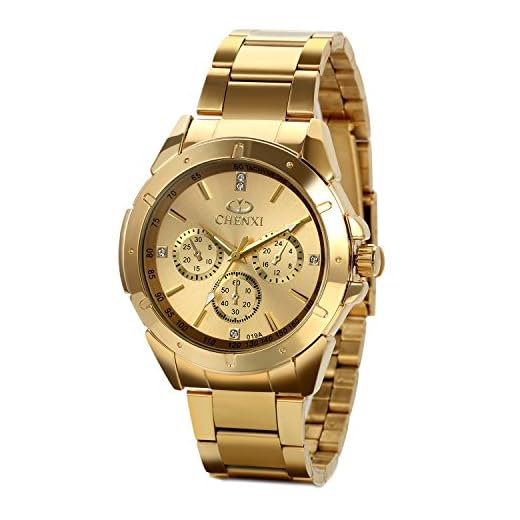 JewelryWe Orologio design New Golden Cavaliere, Business Casual Orologio elegante, 3 Occhi decorativi, Quadrante nero/oro/bianco attraente, Orologi da uomo