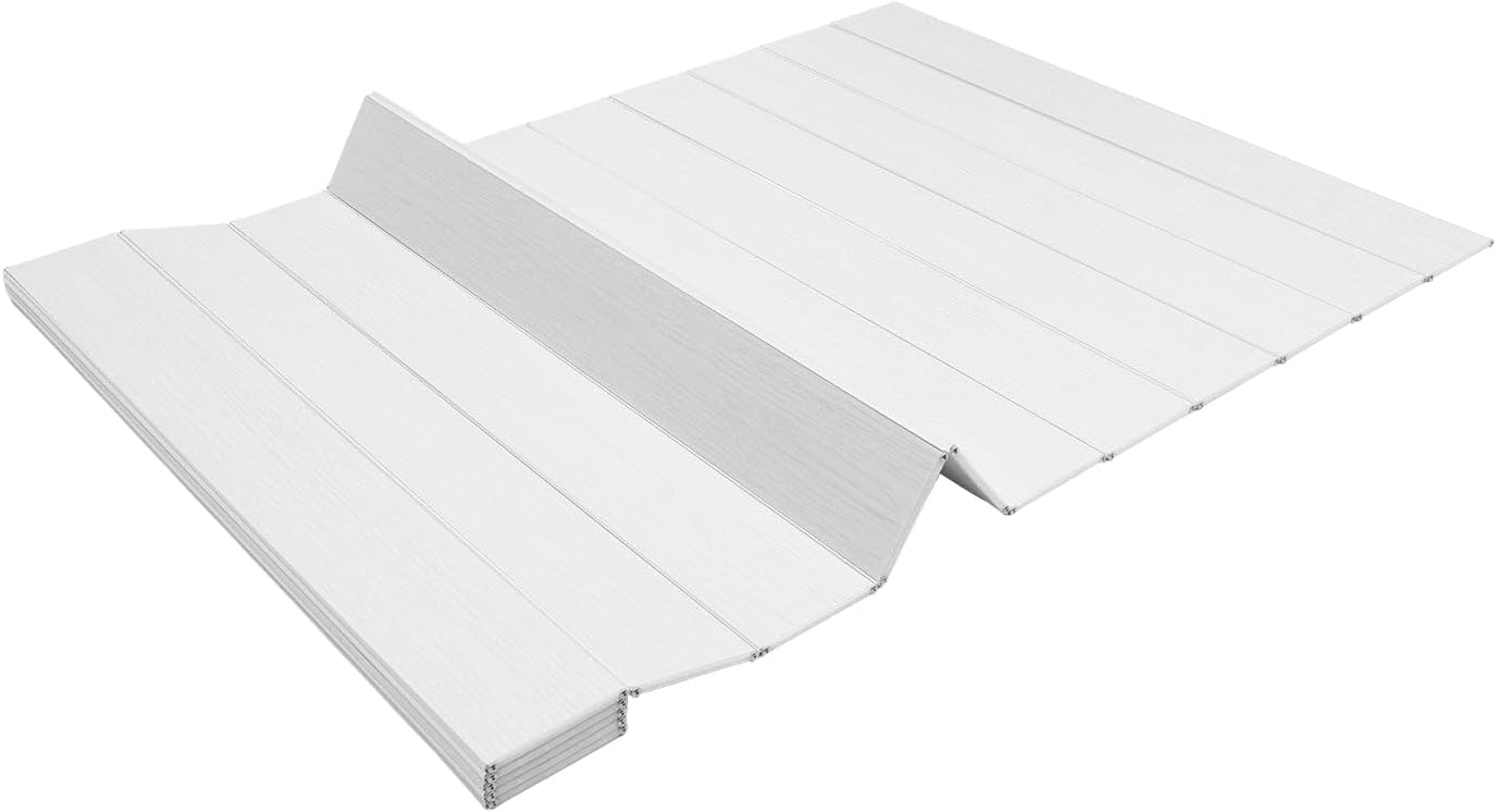 Foldable Bathtub Cover Board, 80x160cm White Wood Grain, Bath Tray and Organizer Rack for Bathroom, Waterproof Spa Accessory for Home Use