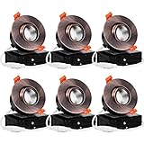 TORCHSTAR E-Star Series 3 Inch Gimbal LED Recessed Light with Junction Box, 7W (50W Eqv.) Dimmable,...