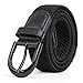 Braided Canvas Stretch Belt Elastic Casual Belt for Men, Women and Junior 1.3 Inches Wide, Suit for Waist Size 34 Inches - 41 Inches, A-Black