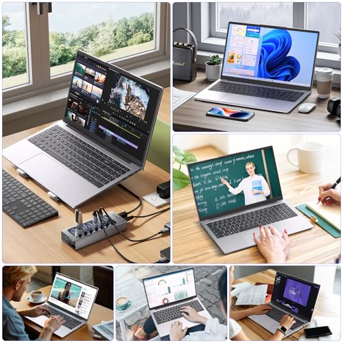 Pryloxen Laptop 15.6 Zoll, 16GB DDR4 512GB SSD, Dual-Core 3050E (bis zu 2.80 GHz), Notebook Mit Fingerabdrucksensor, Illuminated Keyboard, Doppellautsprecher, HDMI, Laptop für Schüler und Büro