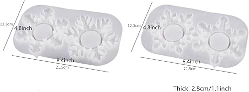 Miniatura 2 de Yalulu 2 moldes de resina con forma de copo de nieve, portavelas de silicona para resina, portavelas para candelitas, moldes de fundición epoxi para