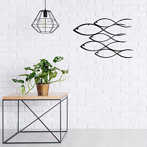 Nautical Metal Wall Art School Of Fish Wall Art Modern Metal Art Work Decorative Metal Fish Decor Nautical Style Wall Decor For Indoor Outdoor Home Bedroom Office Window Wall (Chic Style,40 X 26 Cm) #TOP2