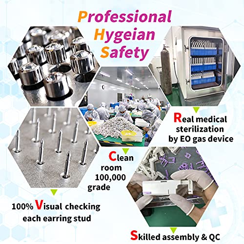 Firstomato 2Pcs Disposable Ear Piercing Kit Ear Piercing Gun Self Use Ear Piercings Kit Cartilage Piercing Gun With Hypoallergenic Earrings(3Mm,24Kt Gold) #TOP3