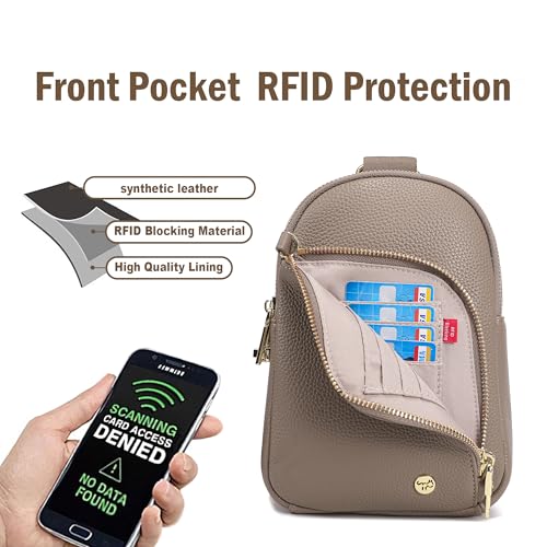 Image of INICAT Travel Sling Bag, Anti Theft Crossbody Bag for Women | RFID Blocking, 8 Card Slots, Back Zippered Pocket, Metal Zippers,Switchable Strap