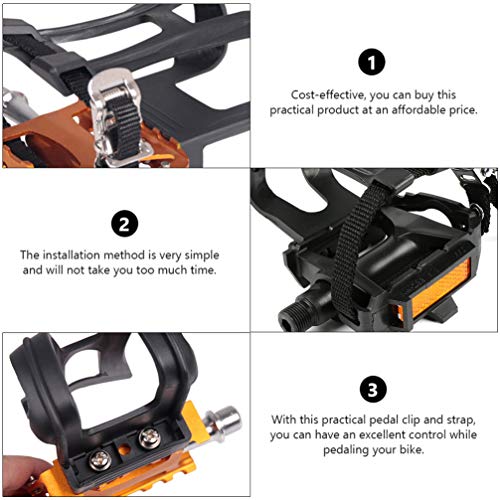 FAVOMOTO 2 Pares de Pedais de Bicicleta Com Clipes E Tiras Pedais de Ciclismo de Exterior Pedais de