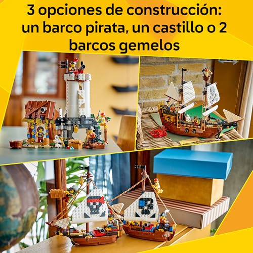 Barco Pirata LEGO 3 en 1 transformable en castillo medieval de juguete 3