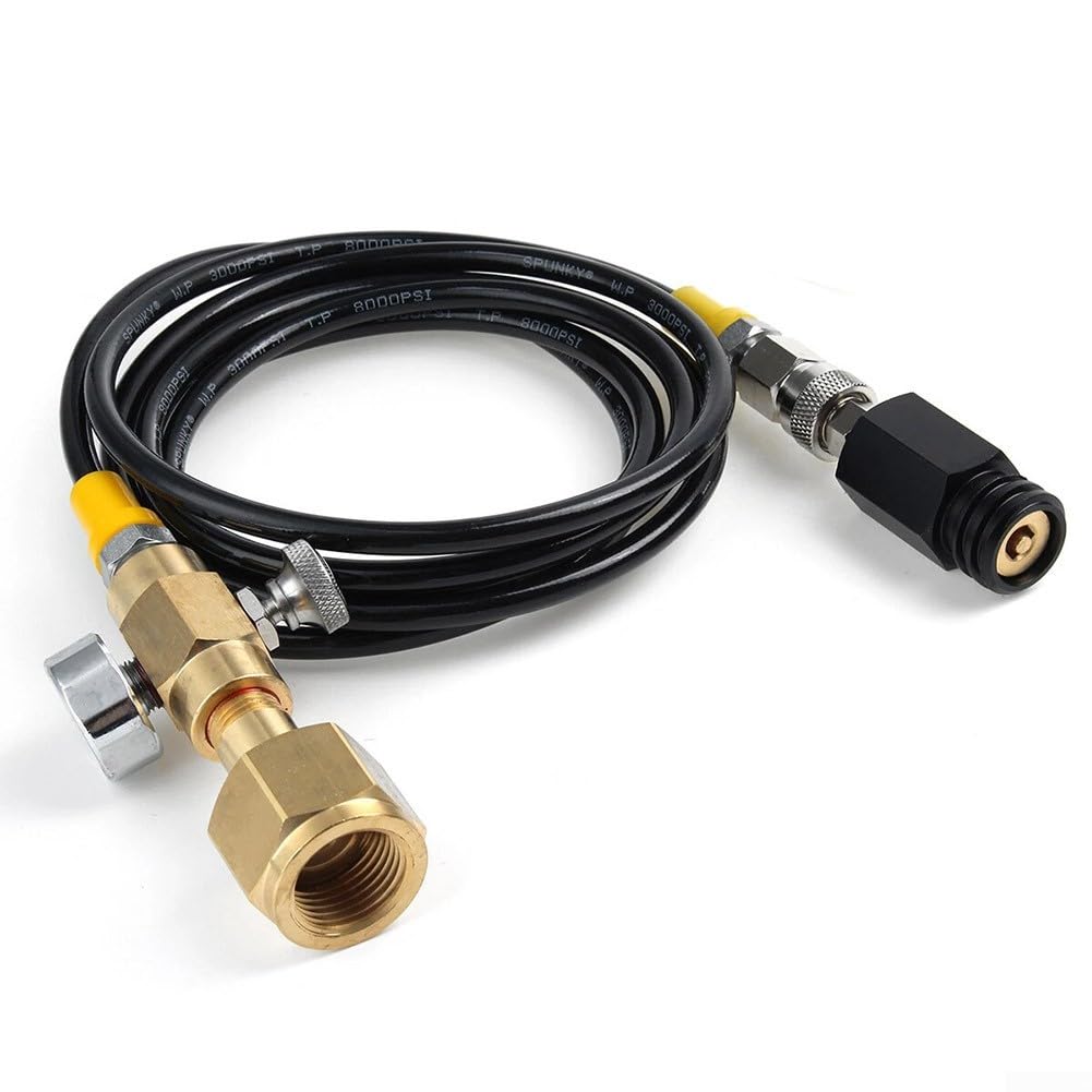 Adattatore di ricarica Quick Connect CGA320 per macchine compatibili con tubo flessibile in alluminio e rame ad alta pressione da 2 m e valvola