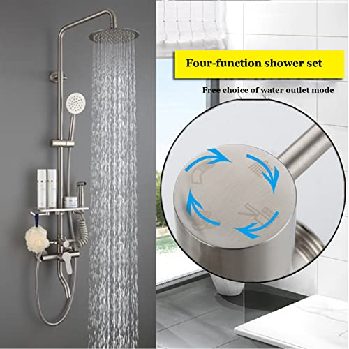 Robinet de douche mural anti-calcaire avec étagère de rangement pour optimiser les petits espaces