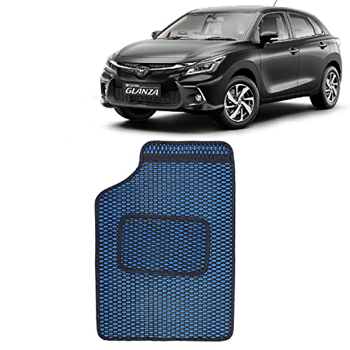 Image of Kingsway Dotted Design Car Floor Foot Mats Universal Fit for Toyota Glanza, Model Year : 2022 Onwards, Water and Dustproof, Color Blue, Set of 5 Pieces