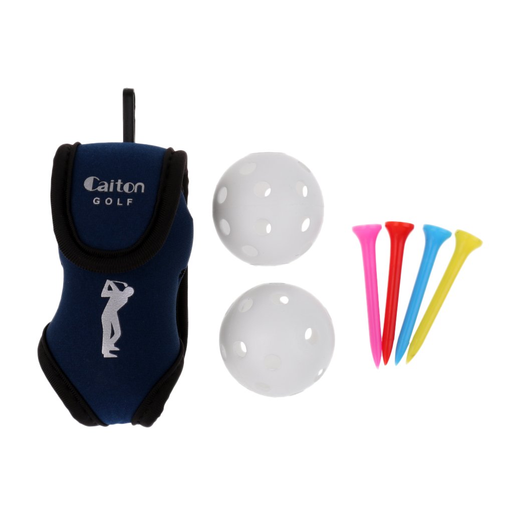Segolike Pack of Clip On Golf Ball Holder Pouch Plus Two Golf Balls and Four Tees Set - Blue (B074JY3CVK) Amazon Price History, Amazon Price Tracker