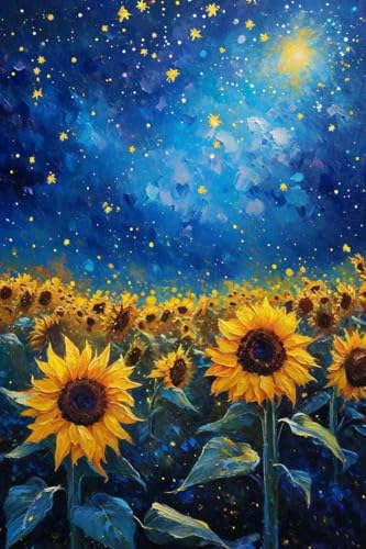 Diamond Painting Adulte Ciel Étoilé Tournesol 5D Kit Complet 60x80cm