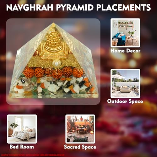 Image of Navgrah Pyramid | 3-Inch | Planetary Healing Pyramid for Balancing the 9 Planets | Navgrah |Spiritual Decor for Home and Meditation