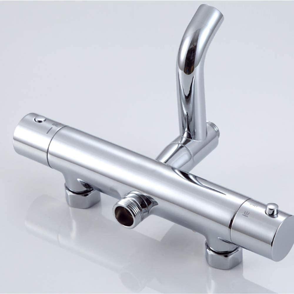 Brausegarnitur Messing Thermostatbrause Heb- und senkbar Drehbrause Anti-Korrosion Anti-Rost-Dusche Frei einstellbare Wasserbrause