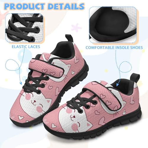 MARSVOVO Shoes for Girls Trendy Lightweight Soft Mesh Breathable Outdoor Athletic Running Walking Single Buckle Sneakers3