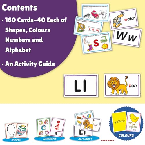 Image of Creative's Pre‑School Flash Card Pack Part 1, Educational Toy for Kids, Alphabet, Numbers, Colours & Shapes Learning Flash Cards, Preschool Learning Games for Early Skills Ages 3+