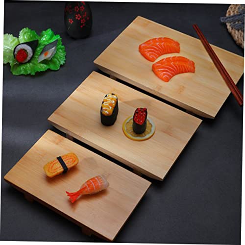 Set plato sushi bambú estilo japonés para servir miniatura 7