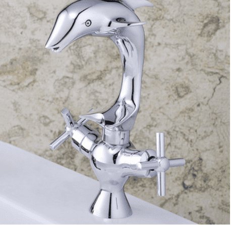 Gyps Faucet Basin Mixer Tap Waterfall Faucet The dolphin shaped single hole Mixer Taps and durable all-copper spiral single basin mixerï¼ŒModern BathMixer Tap Bathroom Tub LeverFaucet