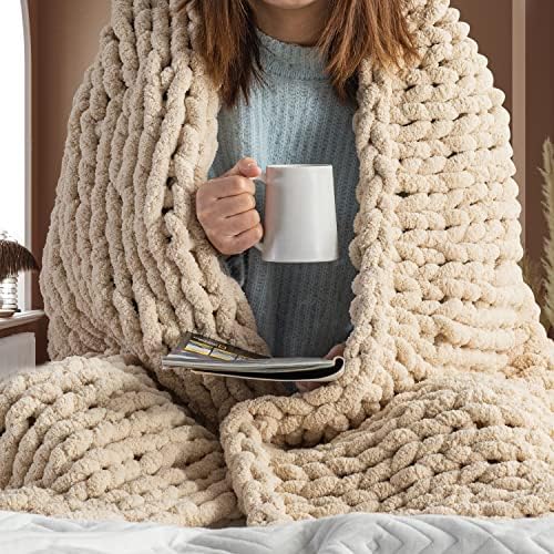 Amazon.com: Chunky Knit Blanket Throw 
