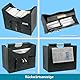 Newspaper Rack， Moderner Filz Zeitschriftenständer, 3-Aufbewahrungstaschenfaltbarer und abnehmbarer großer Filz Zeitungskorb Aufbewahrungsständer, Massivholzgriff, Größe 38x20x30cm (dunkelgrau)