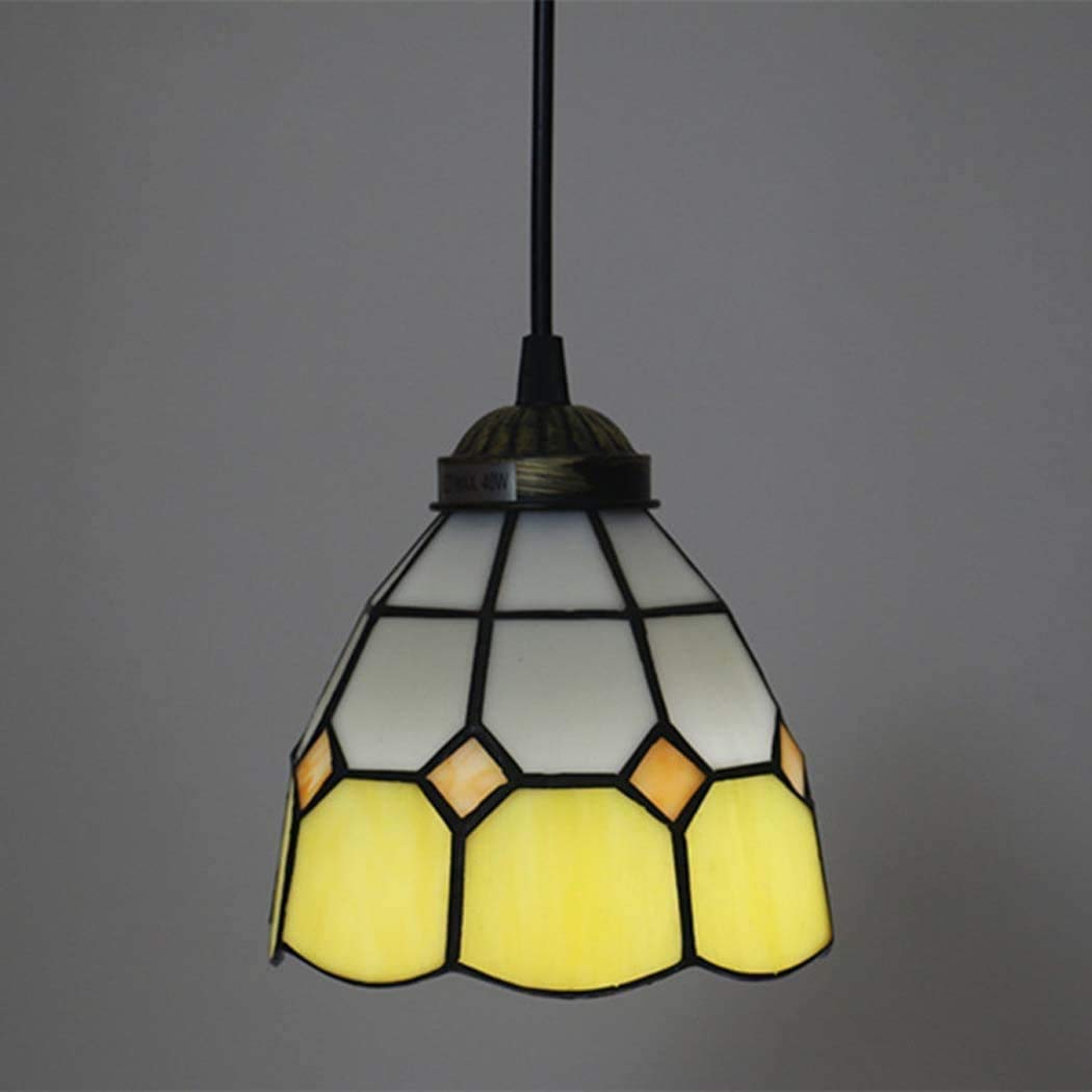 HPTHLY Tiffany Style Chandelier,Mediterranean Stained Glass Ceiling Lights,Retro Pendant Ceiling Lights For/Bedroom/Corridor/Aisle/Entrance/Hall,2