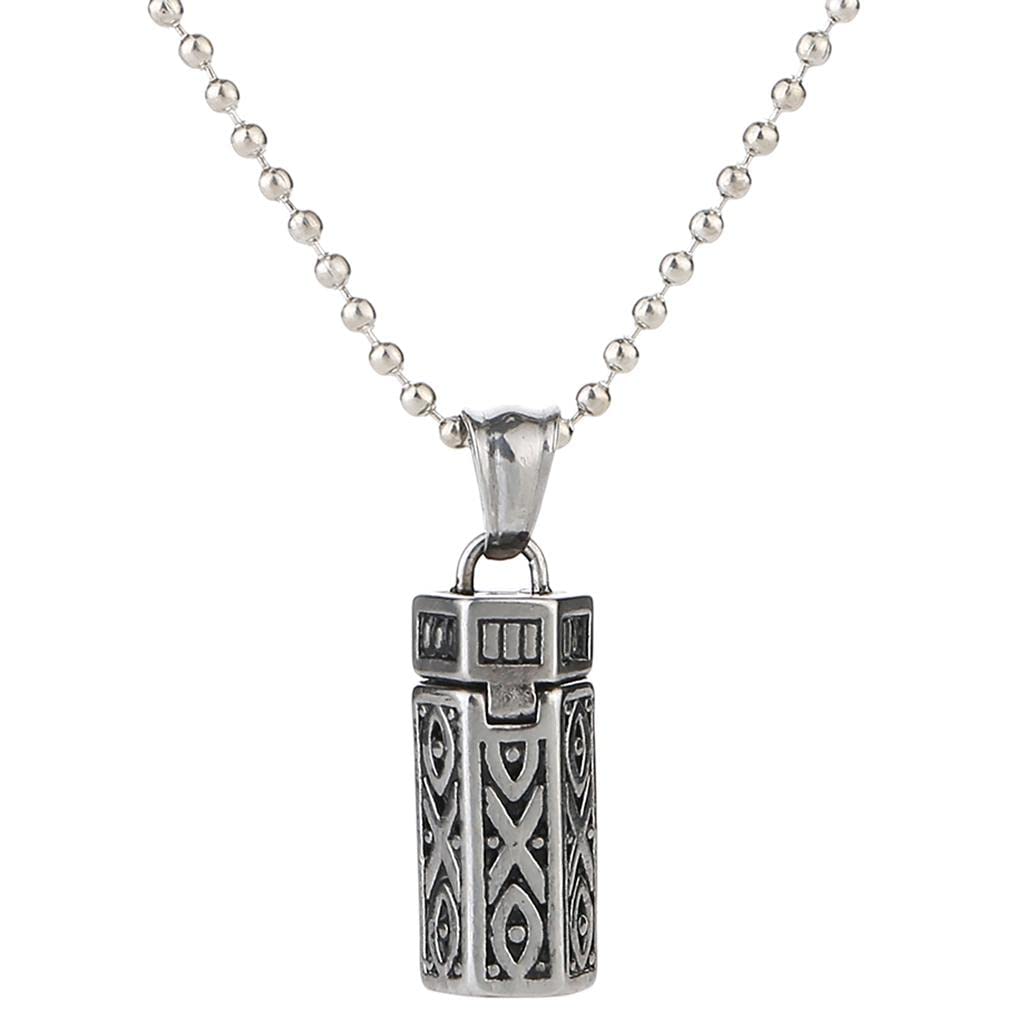 ATORSE® Retro Hexagon Column Box Urn Cremation Pendant Necklace Ash Holder for Pet