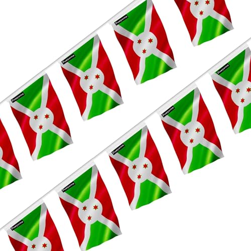 Guirlande drapeau Burundi 18x28cm grand format pour pavoisement facile