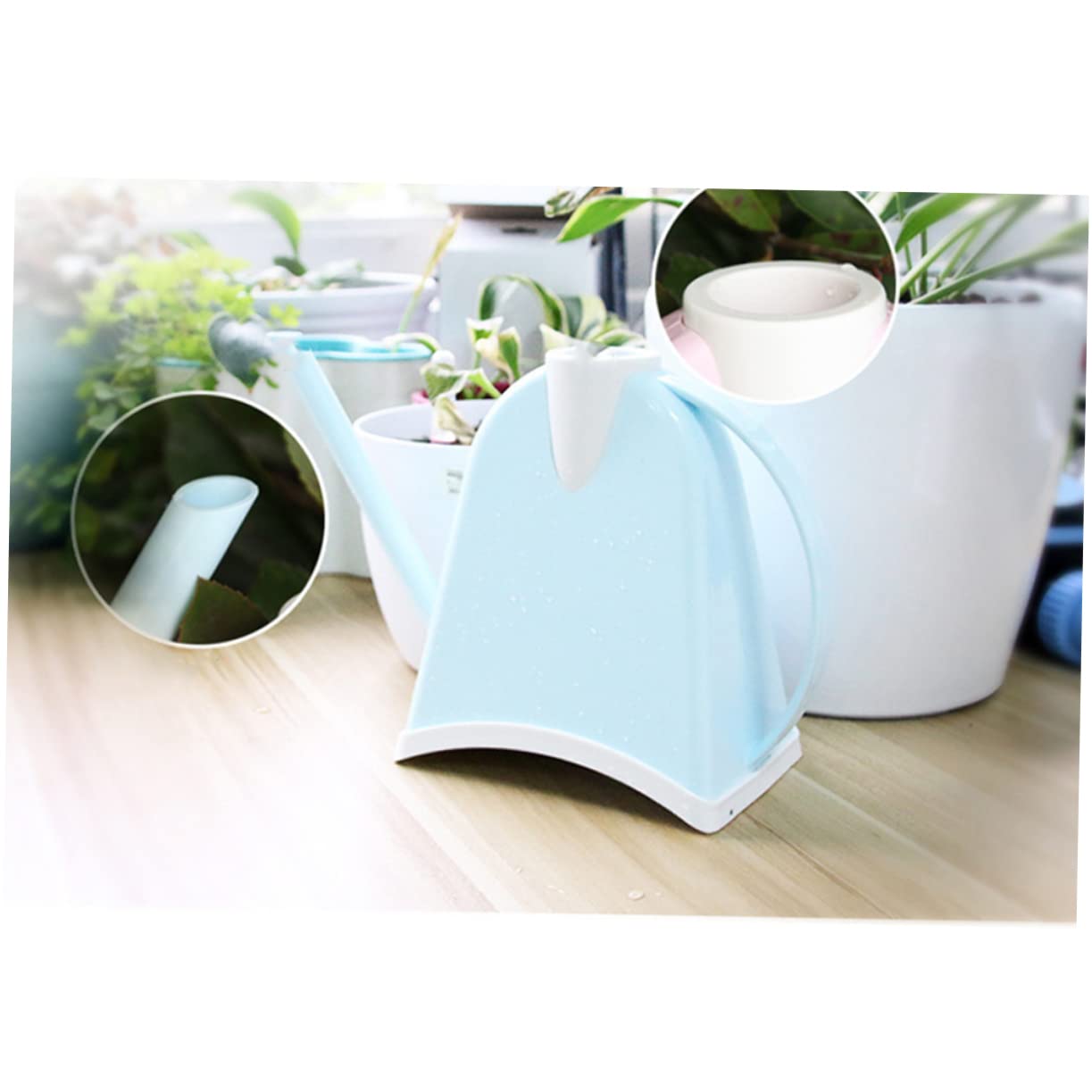 Konewka, 1 szt. Zewnętrzna konewka Metalowa konewka Konewka Wiadro na wodę Ogrodnictwo Konewka Butelka Bonsai Konewka Czajnik Głowica prysznicowa Konewka do roślin Różowy dzbanek Mini(Sky-blue)