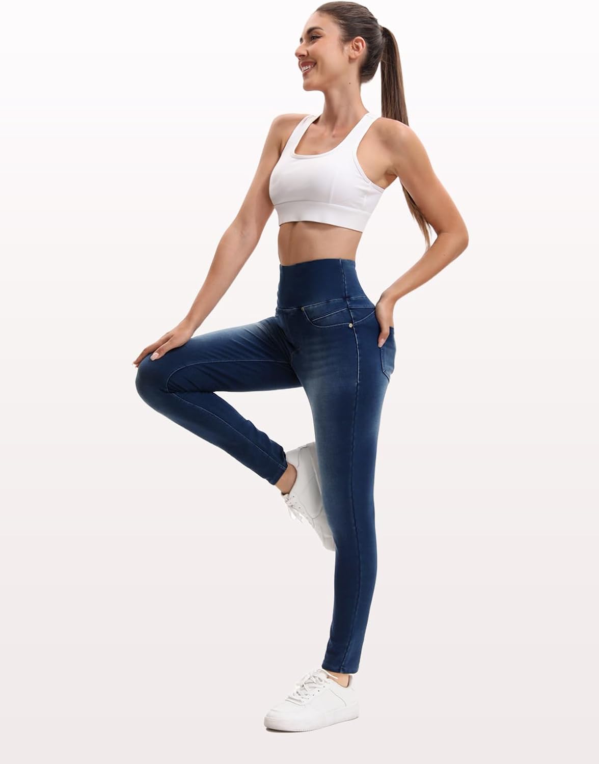 Stretchy Jeans for Women High Waisted Jeggings Tummy Control Slim Fit Jeans Pull On with Pockets Stylish Casual - Image 6