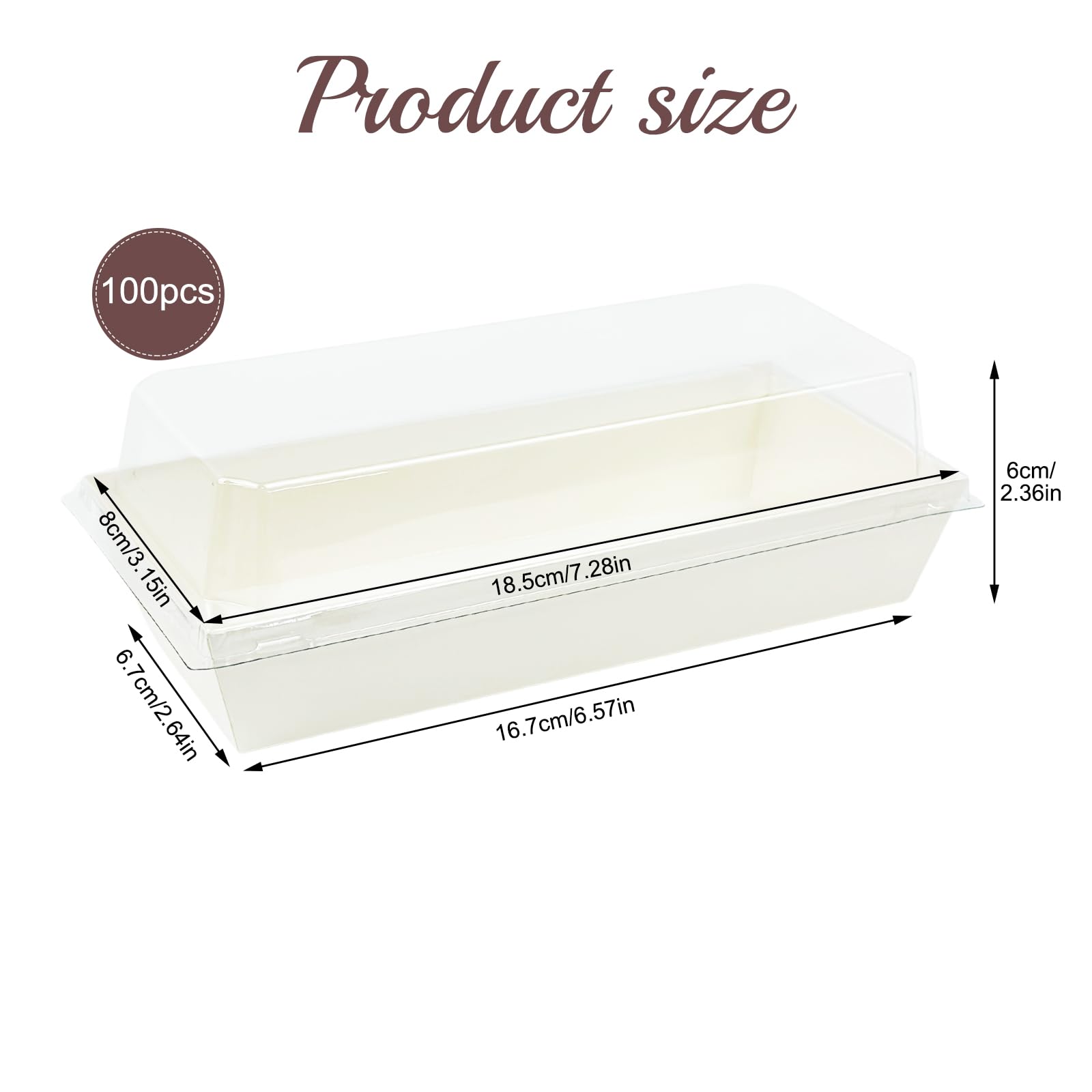 YEXEXINM 100 Pack Paper Charcuterie Boxes with Clear Lids, Disposable Kraft Sandwich Boxes Food Containers for Bakery, Desserts, Sushi, Strawberries, Cookies, Cookies, Hamburgers (White)