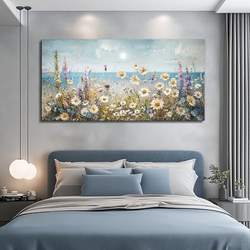 KELIYUAN Large Canva Wall Art For Living Room Farmhouse Wall Decor For Bedroom Office Decorations Abstract Paintings Flowers Landscape Wall Pictures Artwork Modern Aesthetic Room Home Decor 24x48In
