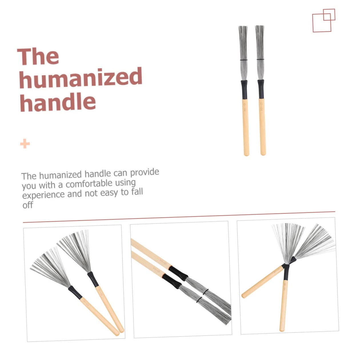 SUPVOX 3sets Professional Drum Bass Drum Enhance Brush Steel Wire Brush Jazz Wire for Set 2pcs*3