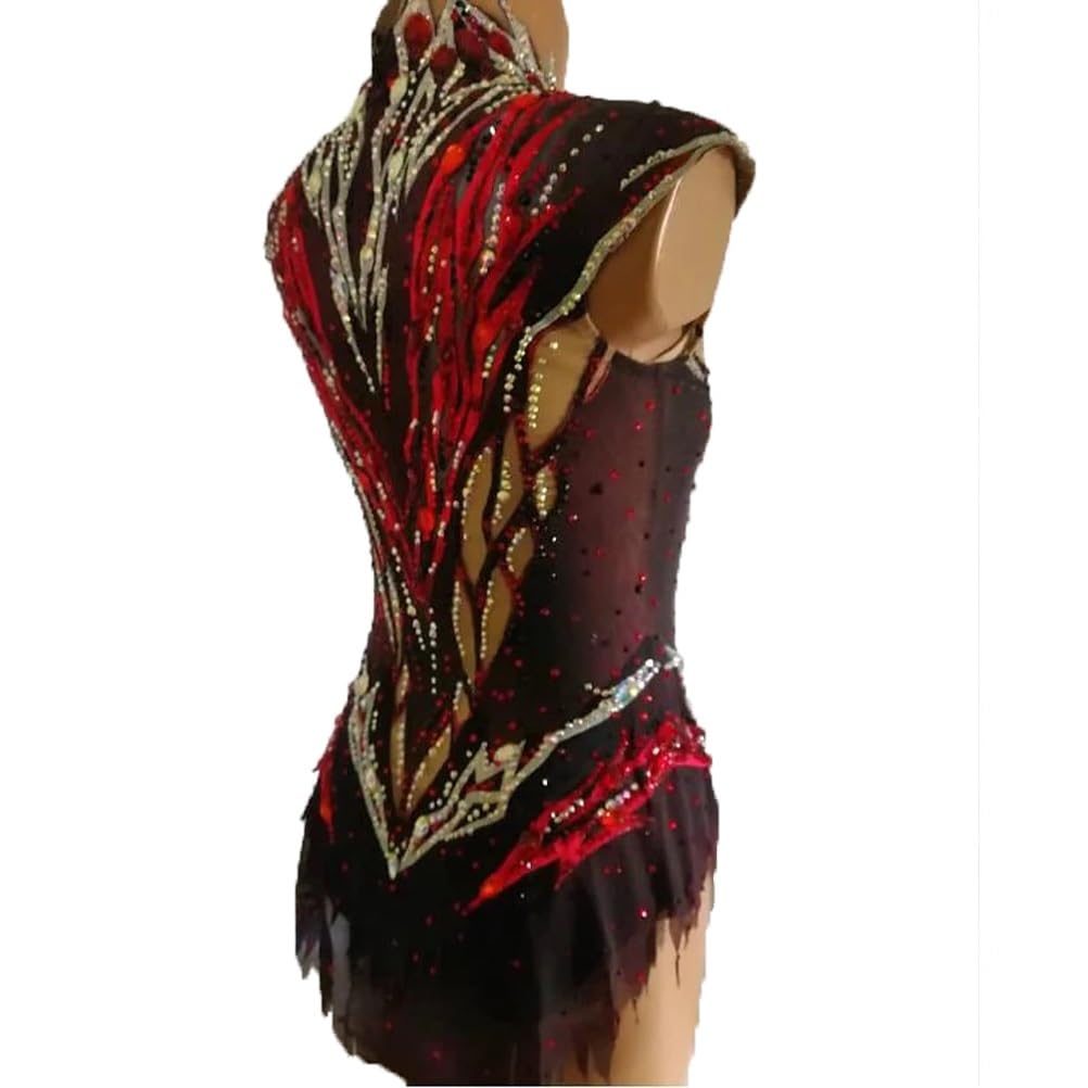 Maillot De Gimnasia Profesional para Niñas Vestidos De Competición para Patinaje Artístico sobre Hielo para Mujer Ropa De Gimnasia Rítmica Hecha A Mano Alta Elasticidad