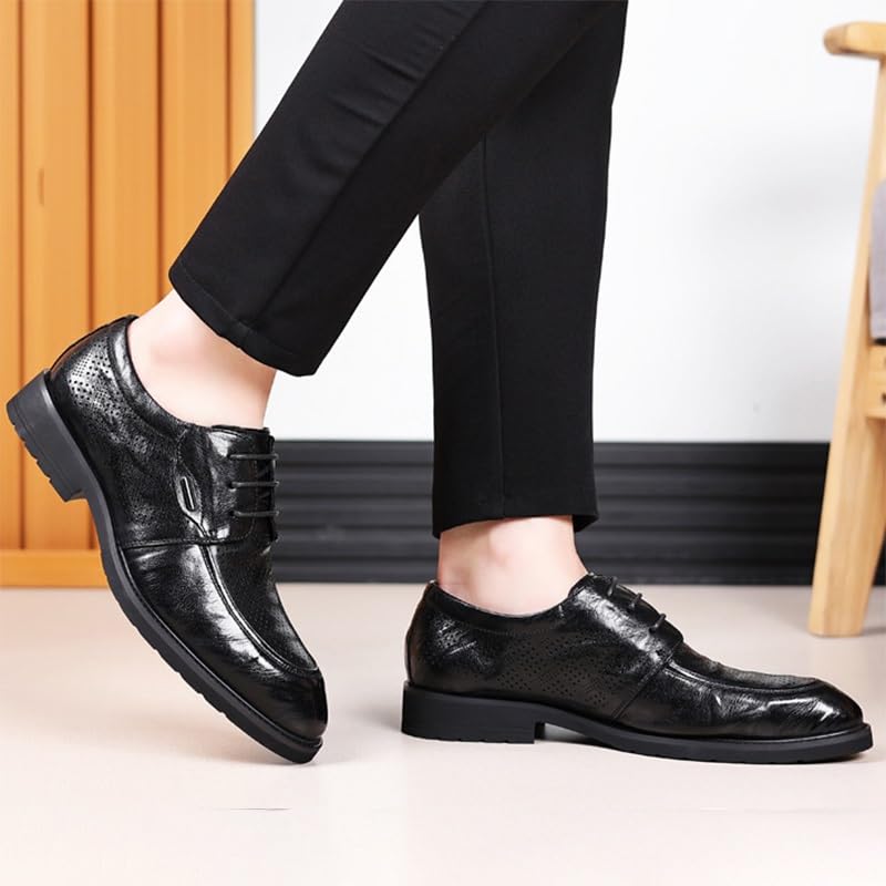 Men's Oxfords Business Dress Shoes Men's Breathable Leather Wingtip Brogue Oxfords Formal Business Casual Lace Up Oxford Suit Tuxedo Patent Leather Shoes Slip on Patent Leather Modern Dress Shoes for3